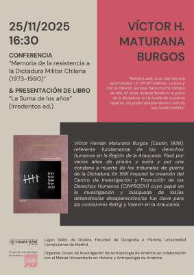 Conferencia: Memoria de la resistencia a la Dictadura Militar Chilena (1973–1990)